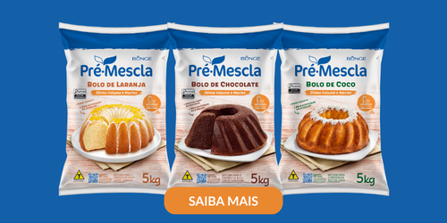 Mistura para Bolo Pré-Mescla sabor Laranja, Chocolate e Coco